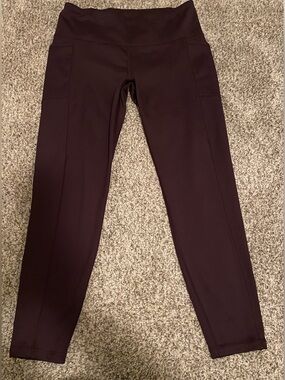 Spyder Active Deep Plum Leggings With Pockets Size Large